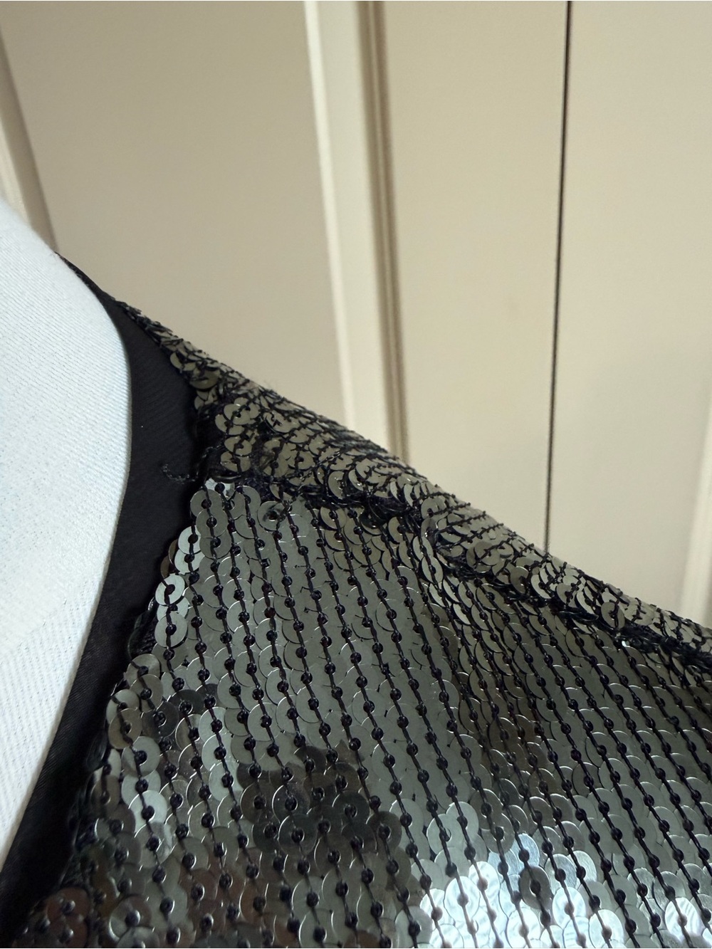 NWOT Anthropologie Black Sequin Fringe Jacket - Picture 8 of 11